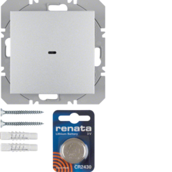 85655283 KNX RF tlačítko 1-násobné bateriové ploché, quicklink,  S.1/B.x,  stříbrná mat