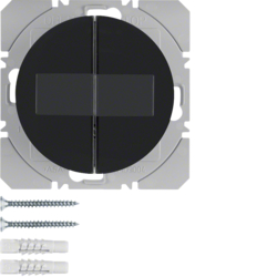 85656131 KNX RF tlačítko 2-násobné solární ploché, quicklink,  R.1/R.3, černá lesk