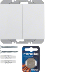 85656279 KNX RF tlačítko 2-násobné bateriové ploché, quicklink,  K.1, bílá lesk