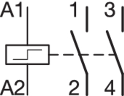 Circuit Drawing Impulzní relé, 2-pólové