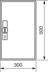 Product Drawing Nástěnné rozvaděče IP44, prázdné s dveřmi, výšky 500 mm ocel