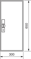 Product Drawing Nástěnné rozvaděče IP44, prázdné s dveřmi, výšky 650 mm ocel