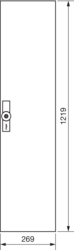 Product Drawing Náhradní dveře, pravé s rozvorovým uzávěrem pro rozvaděče IP54 ocelový plech