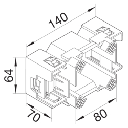Product Drawing Přístrojová krabice CEE, PA bezhalogenová, přední montáž Polyamid (PA)