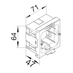 Product Drawing Přístrojové krabice pro přední montáž, PA bezhalogenové Polyamid (PA)