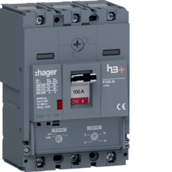 HNS100DC Kompaktní jistič h3+ P160 TM 40 kA,  3-pólový, In 100 A