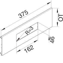 Product Drawing Krycí rámeček pro vestavnou rozvodnici 9 mod., PVC, pro kanál BR PVC