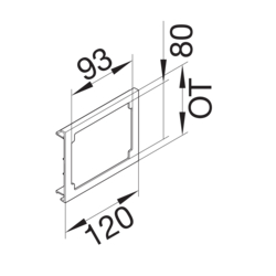 Product Drawing Přístrojová víka pro kanály s výkem 100/120 mm PVC
