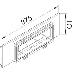 Product Drawing Krycí rámeček s průhlednými dvířky vestavnou rozvodnici 9 mod., PVC, pro kanál BR PVC