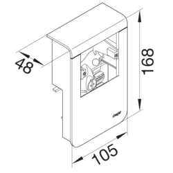Product Drawing Přístrojová krabice prázdná pro přístroje 60 mm umělá hmota
