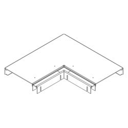 Product Drawing Víko pro plochý roh vnější BKB s kartáči ocelový plech