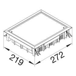 Product Drawing Pevné výko podlahové krabice VDE09 Ostatní Polyamid (PA)
