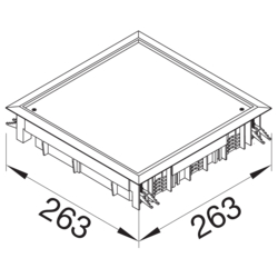 Product Drawing Pevné výko podlahové krabice VDQ12 Ostatní Polyamid (PA)