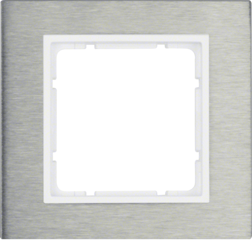 10113609 Rámeček,  1-násobný, B.7, nerezová ocel/bílá mat