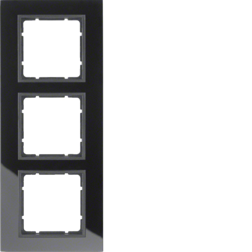 10136616 Skleněný rámeček,  3-násobný, B.7, sklo černá/černá mat