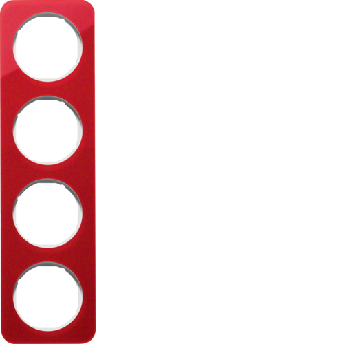10142349 Rámeček,  4-násobný, R.1, červená transparentní/bílá lesk