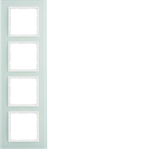 10146909 Skleněný rámeček,  4-násobný, B.7, sklo bílá/bílá mat