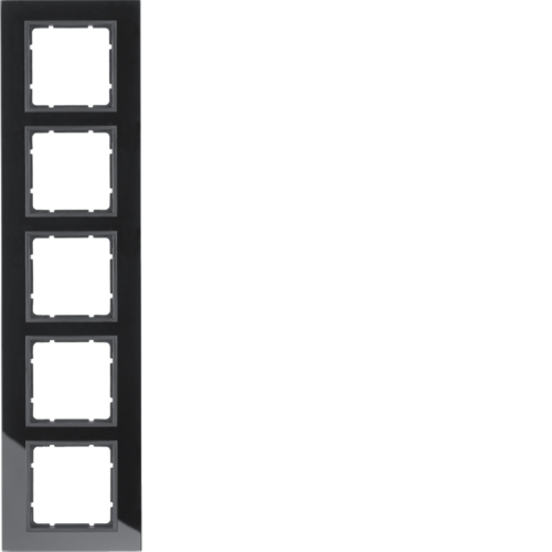 10156616 Skleněný rámeček,  5-násobný, B.7, sklo černá/černá mat