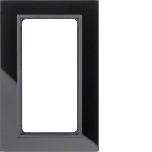 13096616 Skleněný rámeček s velkým výřezem,  B.7, sklo černá/černá mat