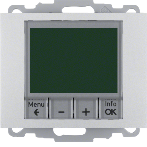 20447103 Digitální termostat s nastavením času a centrálním dílem,  K.5, alu mat,  lak.