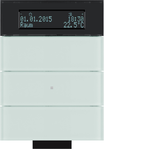 75663690 Senzor tlačítkový IR,  3-násobný s termostatem B.IQ sklo,  bílá