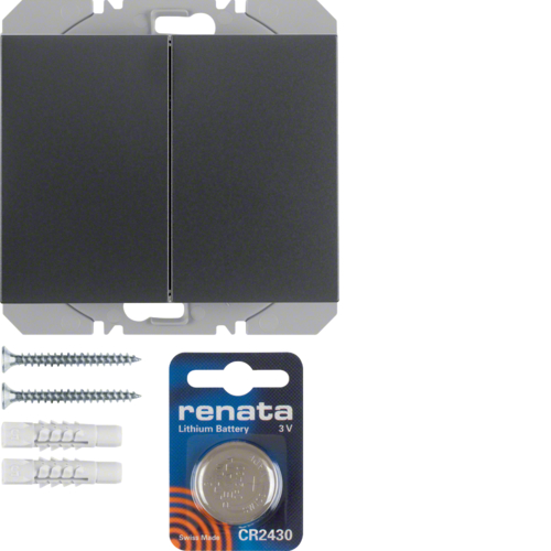 85656275 KNX RF tlačítko 2-násobné bateriové ploché, quicklink,  K.1, antracit mat