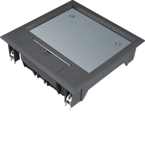 VQ06129005 Víko podlahové krabice Q06 čtvercové pro 6 přístrojů, pro podlahy 12 mm,  černá