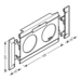 Product Drawing Přístrojové rámečky pro dvojzásuvky s popisovým polem, PC/ABS, víko 80 mm bezhalogenový PC-ABS