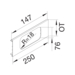 Product Drawing Přístrojové víko, 2-násobné (R=18) PVC