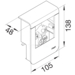 Product Drawing Přístrojová krabice prázdná pro přístroje 60 mm umělá hmota