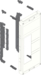 Product Drawing S krytem s výřezem pro NH00 svislé pojistkové odpínače a držáky přípojnic s roztečí 60 mm, v600